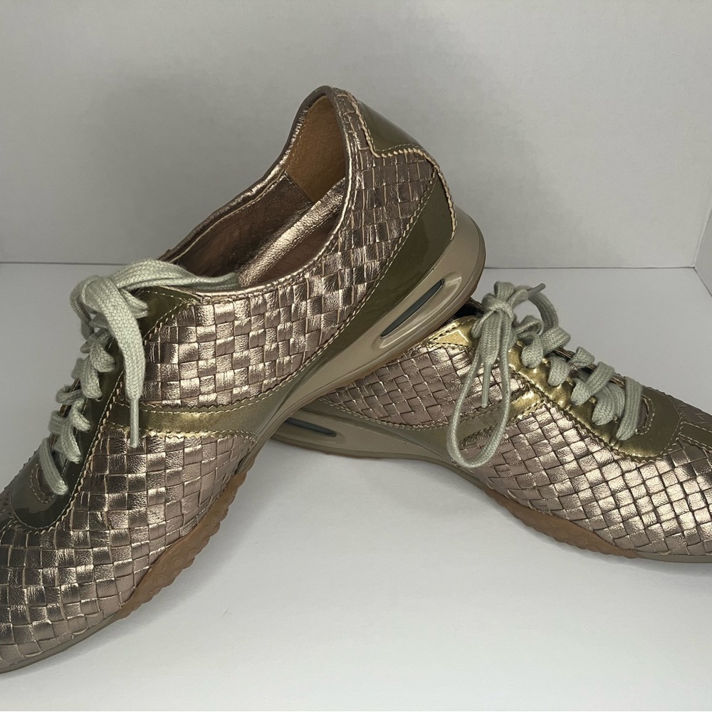 Cole Haan Nike Air Metallic Gold Woven Sneakers